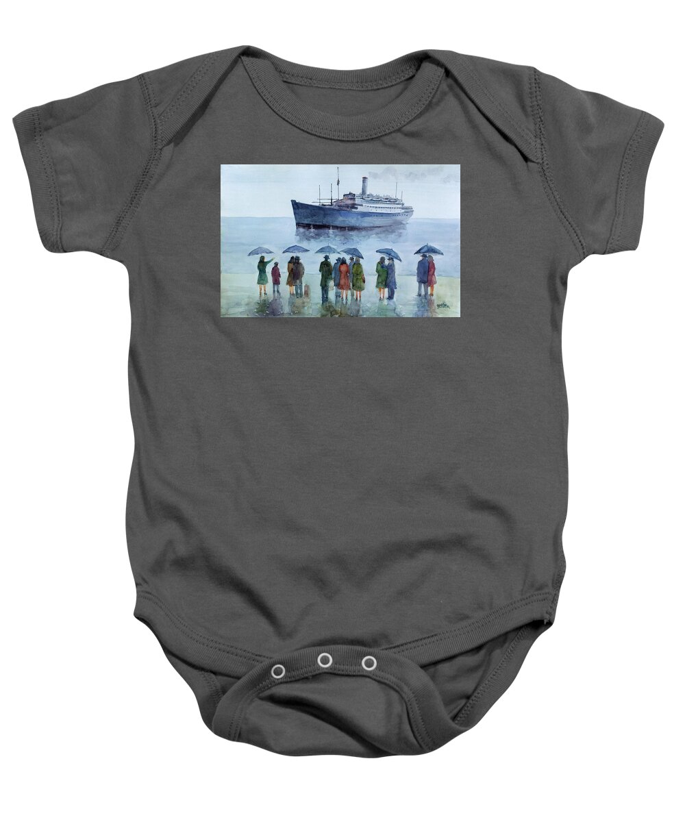 Immigrate Baby Onesie featuring the painting Immigration... by Faruk Koksal
