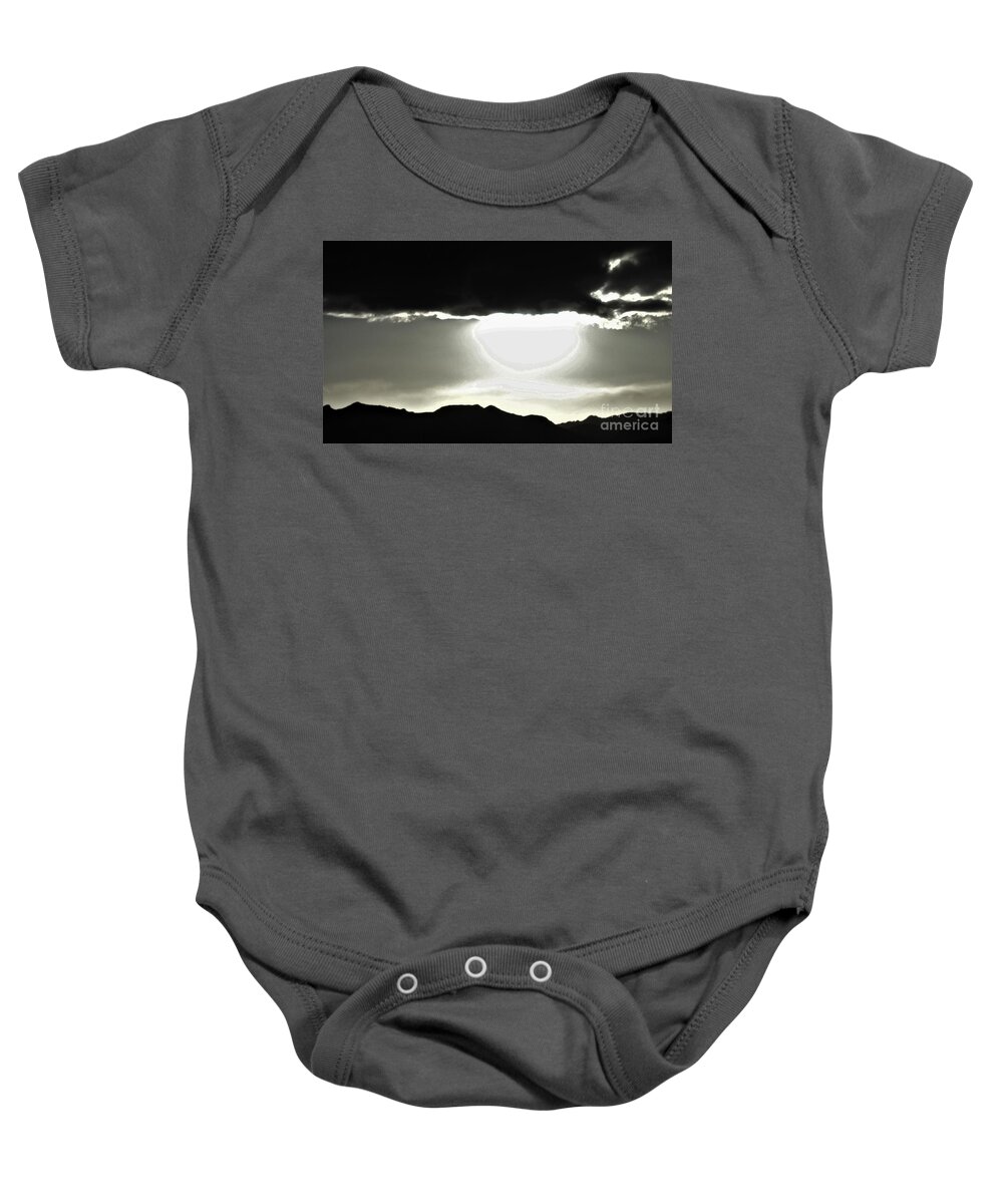 Sky Baby Onesie featuring the photograph In the gap by Barbara Leigh Art