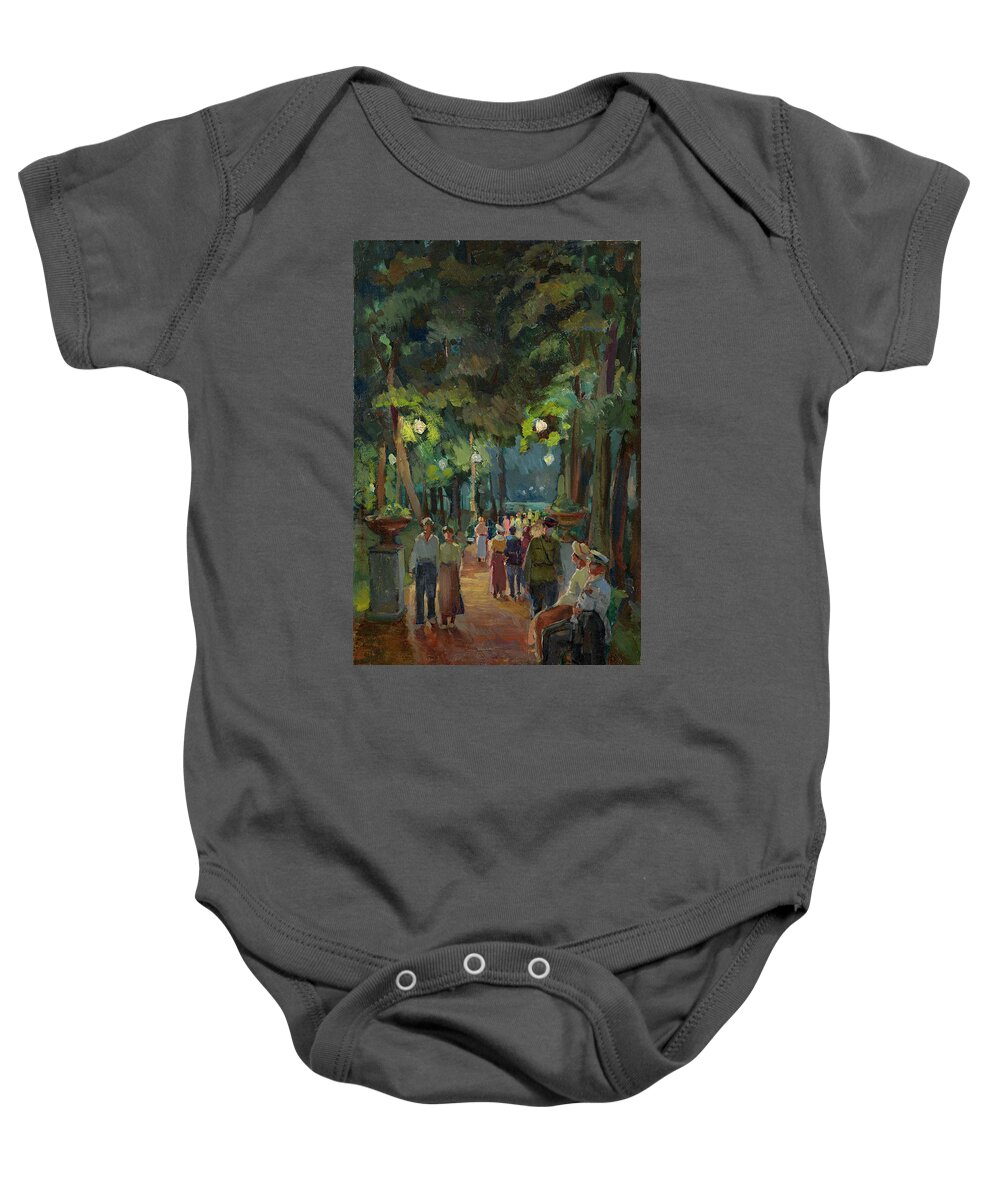 Grigoriev Baby Onesie featuring the painting In the Park by Nikolai