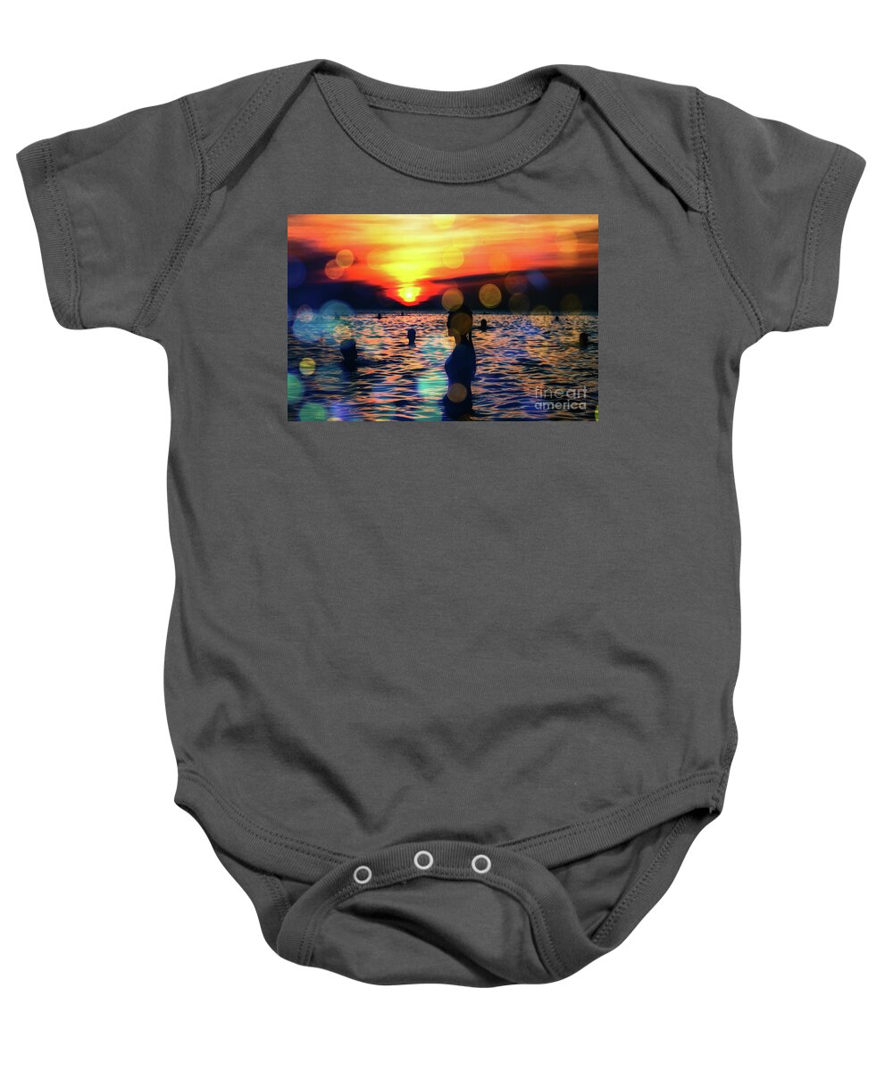 Water Baby Onesie featuring the digital art In The Water by Digital Art Cafe