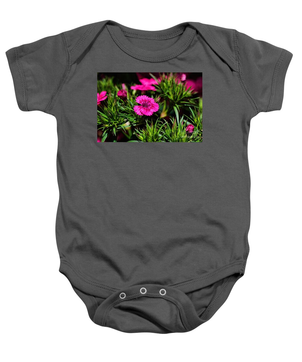 Bed Of Wild Flowers Baby Onesie featuring the photograph In Your Bed by Diana Mary Sharpton