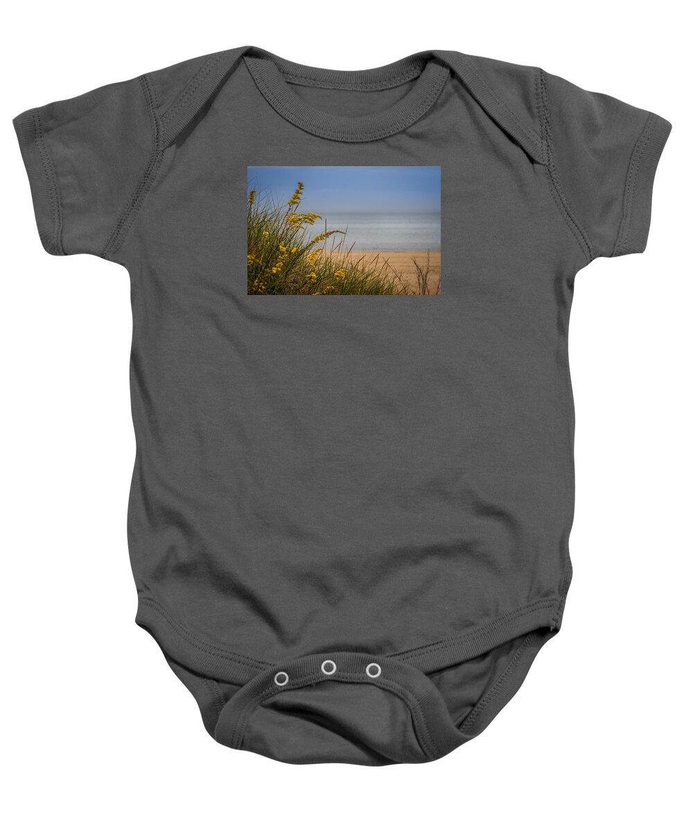 Beach Baby Onesie featuring the photograph Indiana Dunes on Lake Michigan by Ron Pate