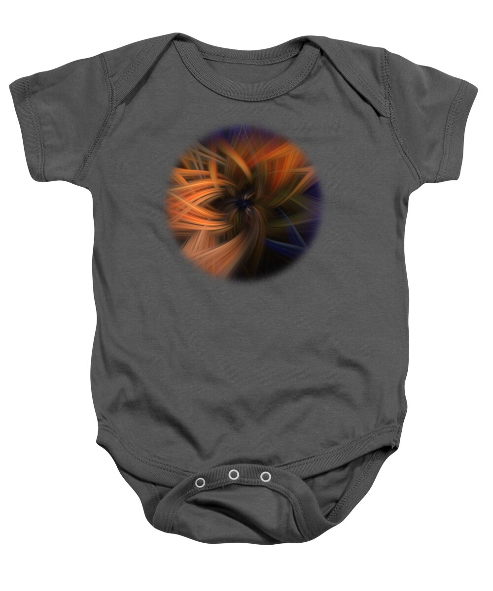 Abstract Baby Onesie featuring the digital art Inner Flame by Mark Myhaver