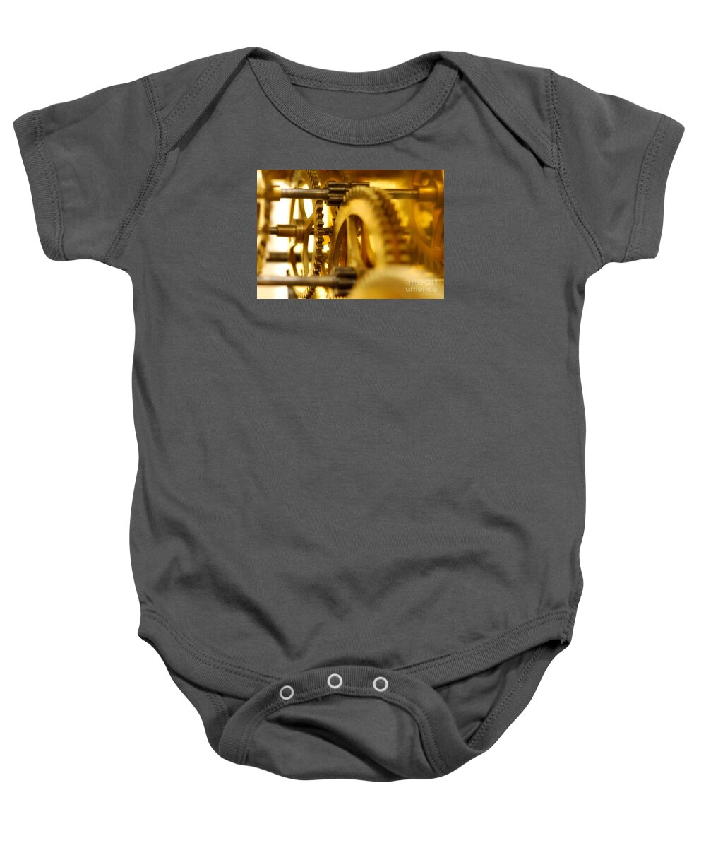 Clock Baby Onesie featuring the photograph Inner Workings by Lois Bryan