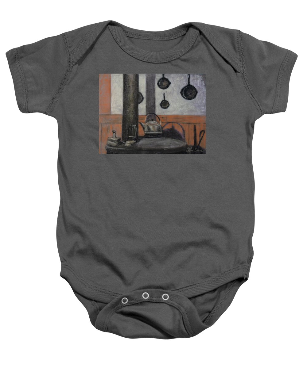 Pastel Baby Onesie featuring the painting Inside the Old House by Arthur Barnes