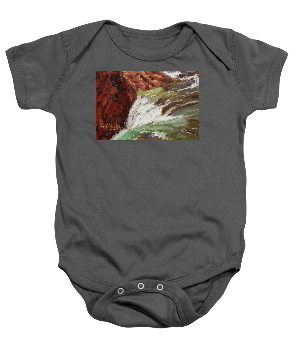 Painting Baby Onesie featuring the painting Into the Canyon by Alan Mager