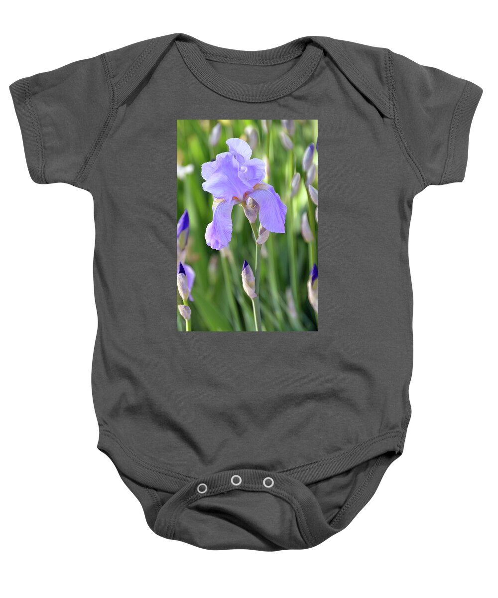 Iris Baby Onesie featuring the photograph Iris Intoxication by Angelina Tamez