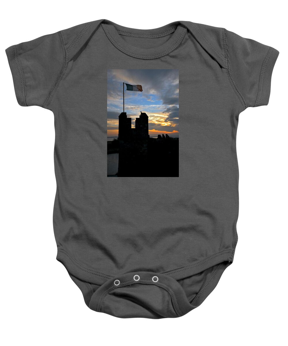 Lawrence Baby Onesie featuring the photograph Irish Sunset Over Ramparts 1 by Lawrence Boothby