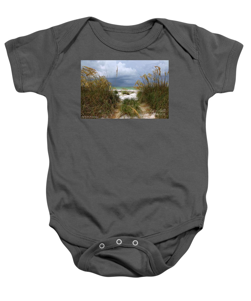 Beach Baby Onesie featuring the photograph Island Trail out to the Beach by Barbara Bowen
