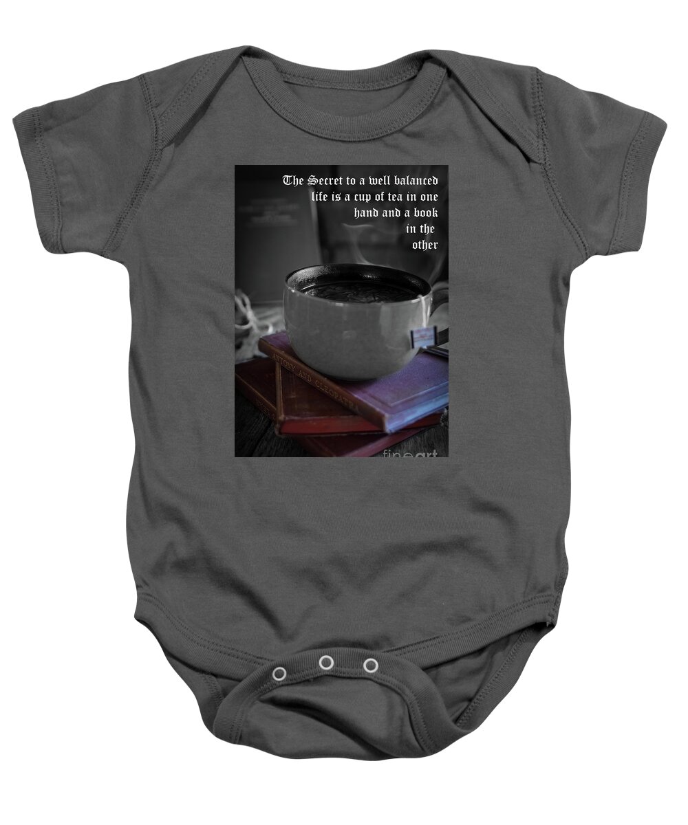 Cup Baby Onesie featuring the photograph It's Tea Time by Deborah Klubertanz