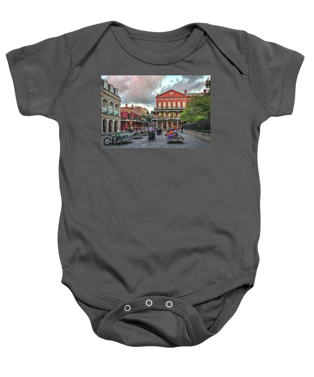 Jackson Square Baby Onesie featuring the photograph Jackson Square Evening by Diana Powell