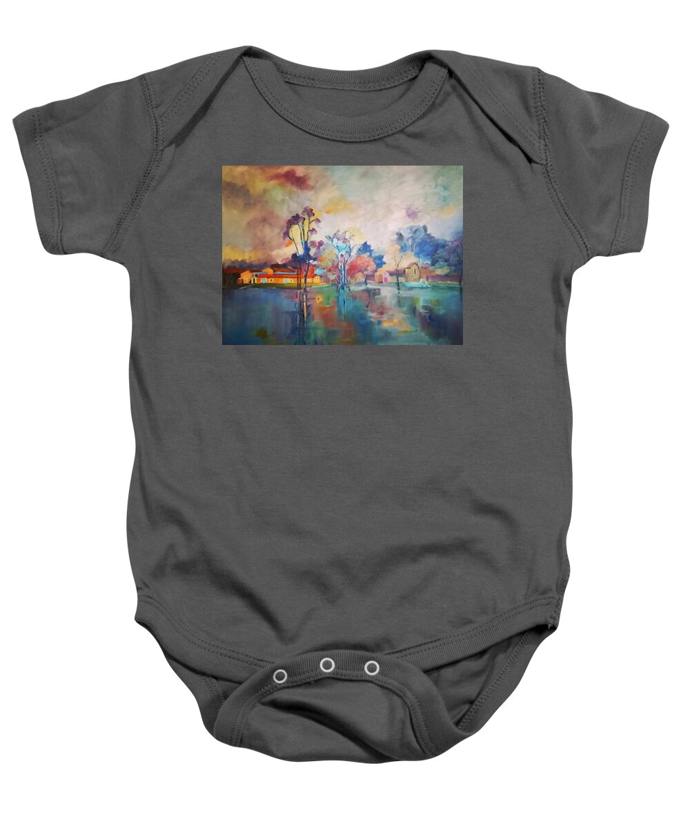  Baby Onesie featuring the painting Jarnac on 2018 by Kim PARDON
