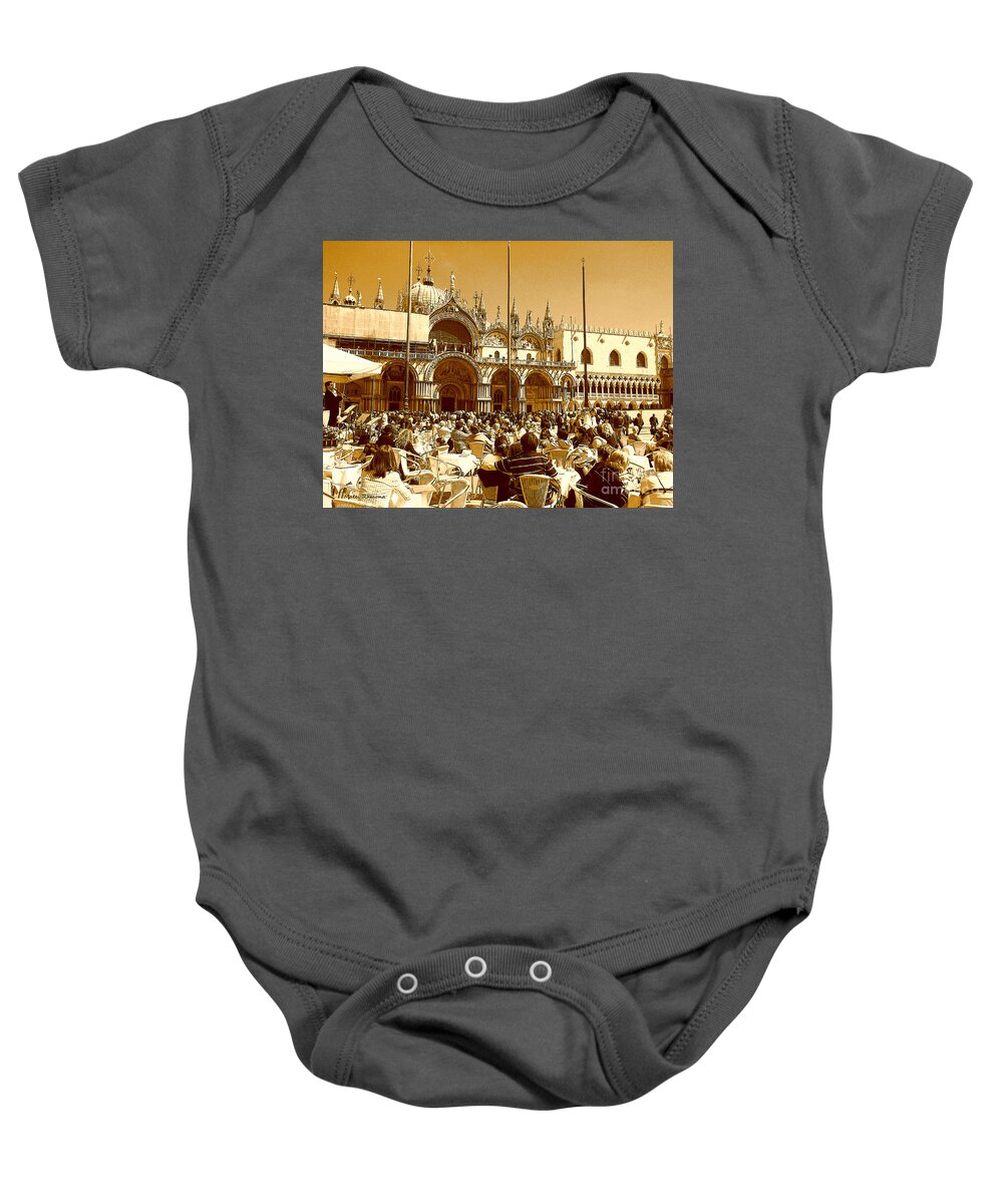 Venice Baby Onesie featuring the photograph Jazz in Piazza San Marco by Ramona Matei