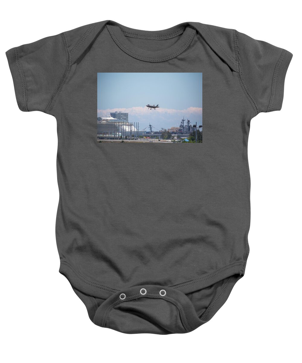 Fighter Baby Onesie featuring the photograph Jet Fighter by Dart Humeston