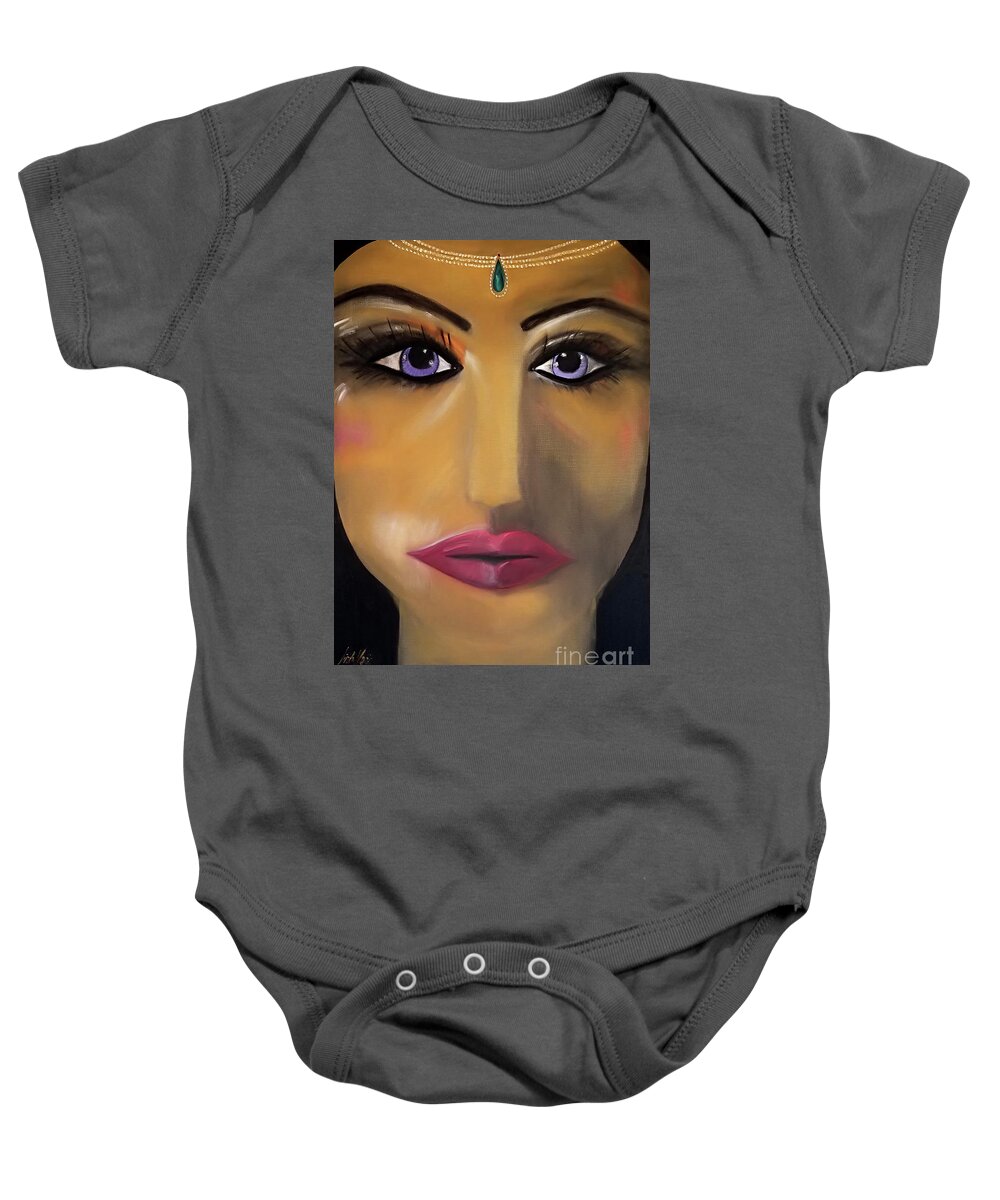 Egypt Baby Onesie featuring the painting Jewel Of the Nile by Artist Linda Marie