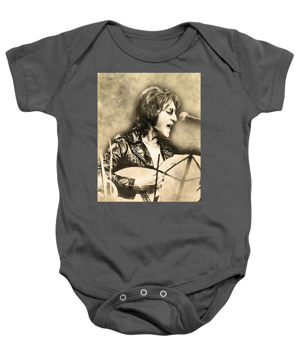 John Lennon Baby Onesie featuring the digital art John Lennon by Anthony Murphy