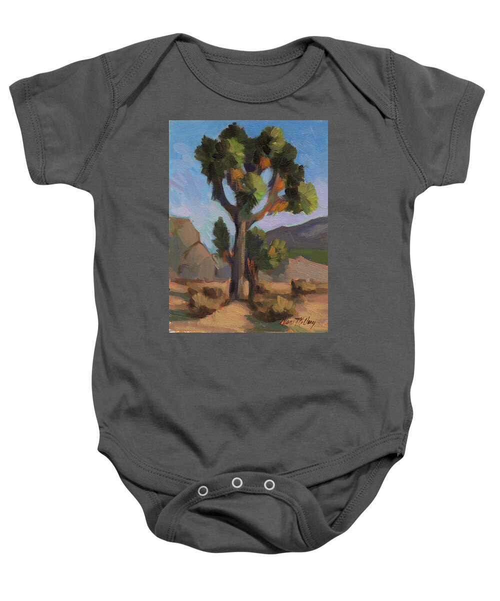Joshua Tree Baby Onesie featuring the painting Joshua Tree 2 by Diane McClary