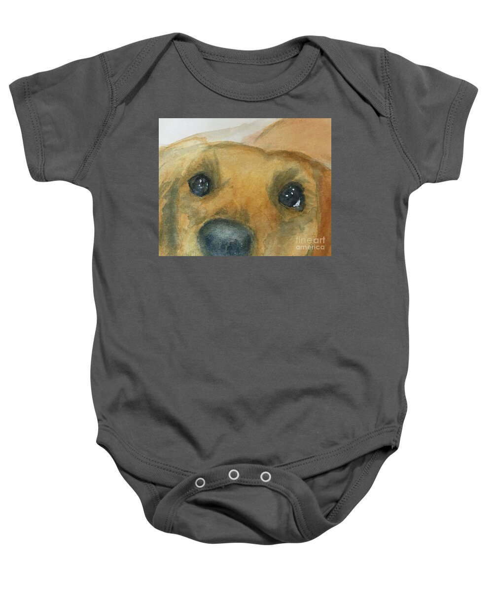 Dog Baby Onesie featuring the painting Treat Time by Sue Carmony