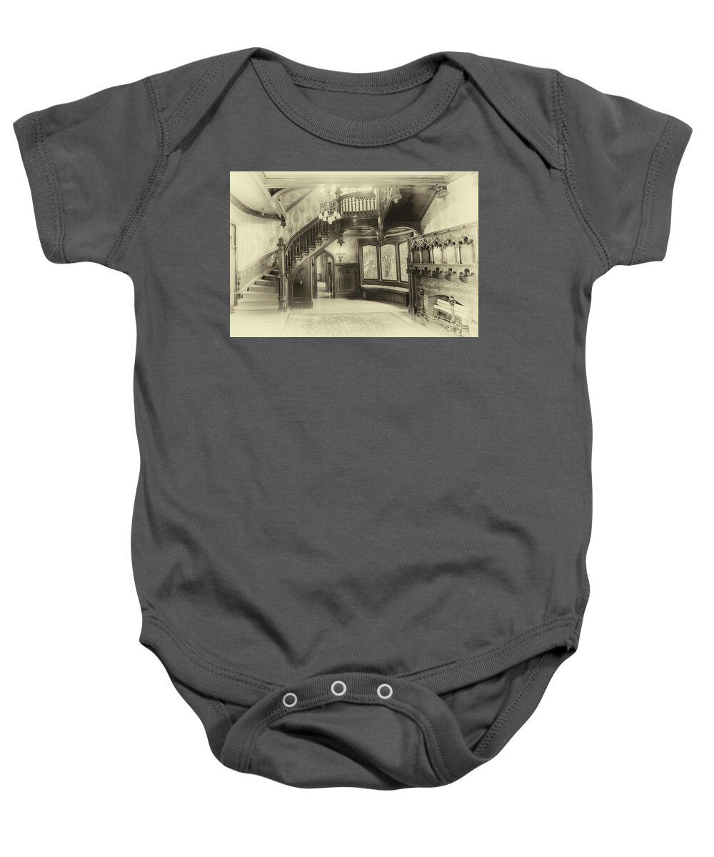 Joslyn Castle Baby Onesie featuring the photograph Joslyn Castle Interior by Susan Rissi Tregoning