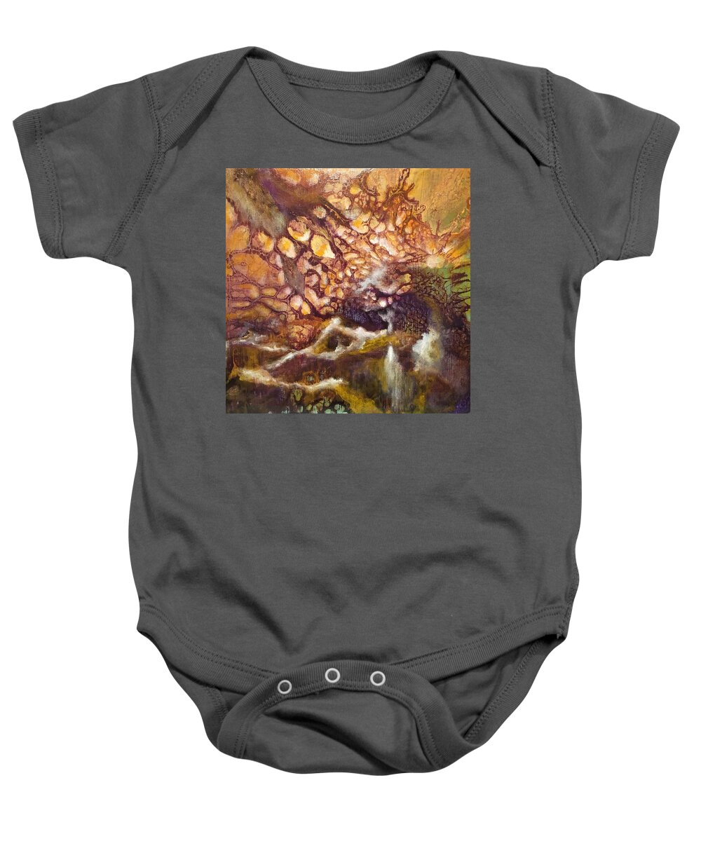 Abstract Baby Onesie featuring the painting Joy by Soraya Silvestri