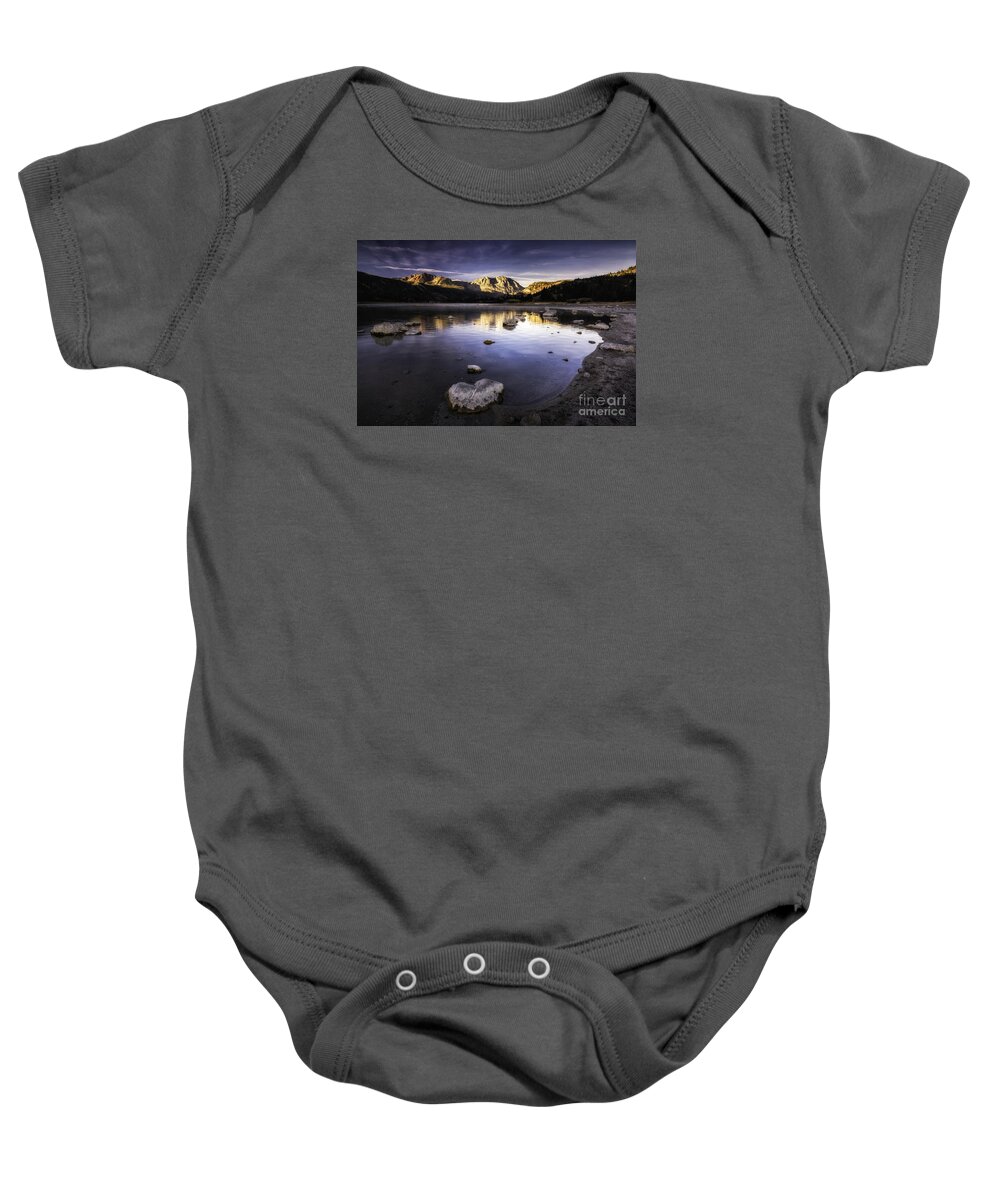 California Baby Onesie featuring the photograph June Lake Sunrise 1 by Timothy Hacker