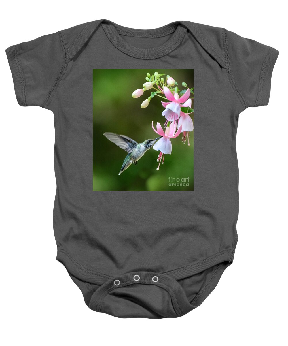 Hummingbird Baby Onesie featuring the photograph Just a Sip by Amy Porter