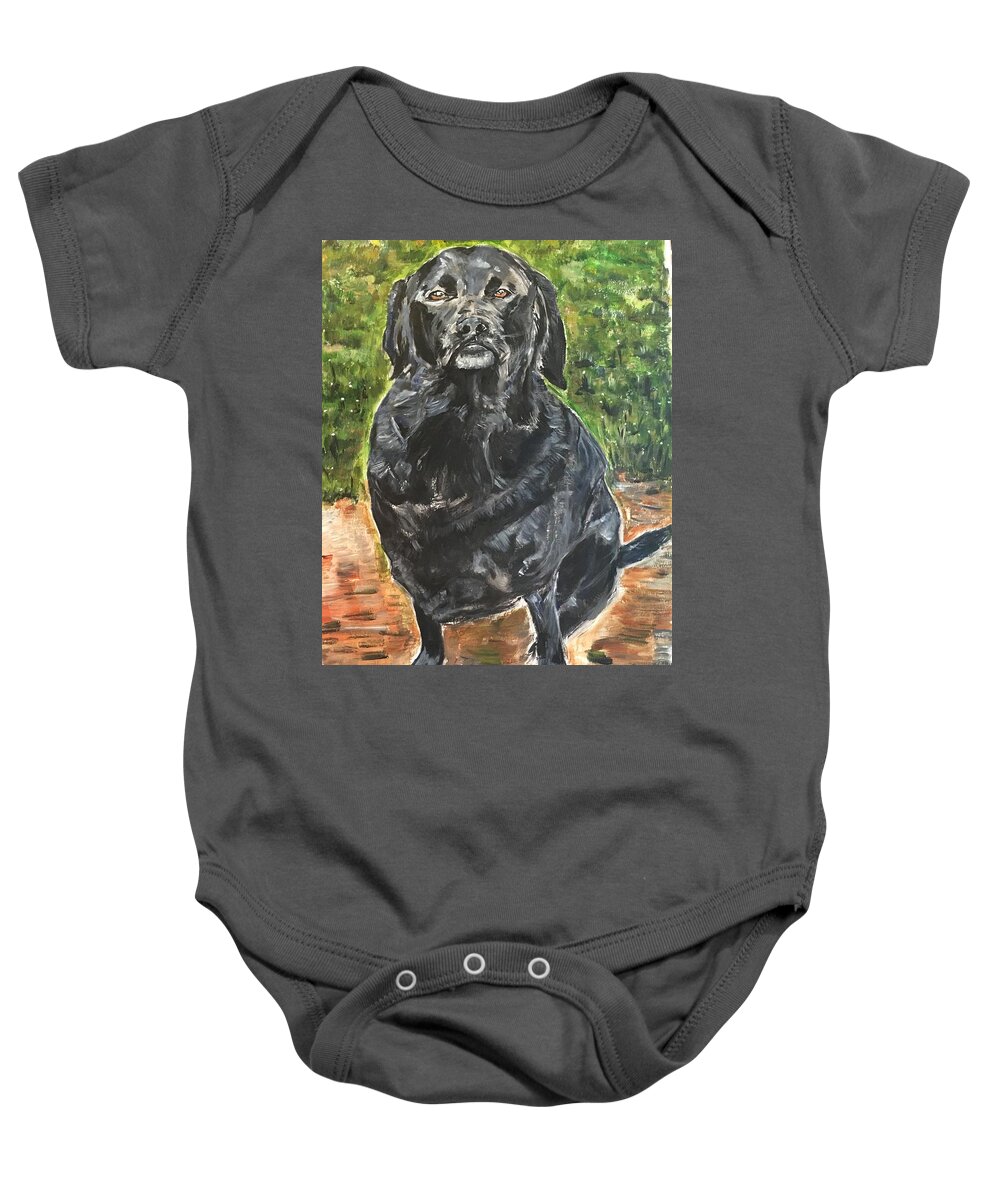 Dog Baby Onesie featuring the painting K O D O K by Belinda Low