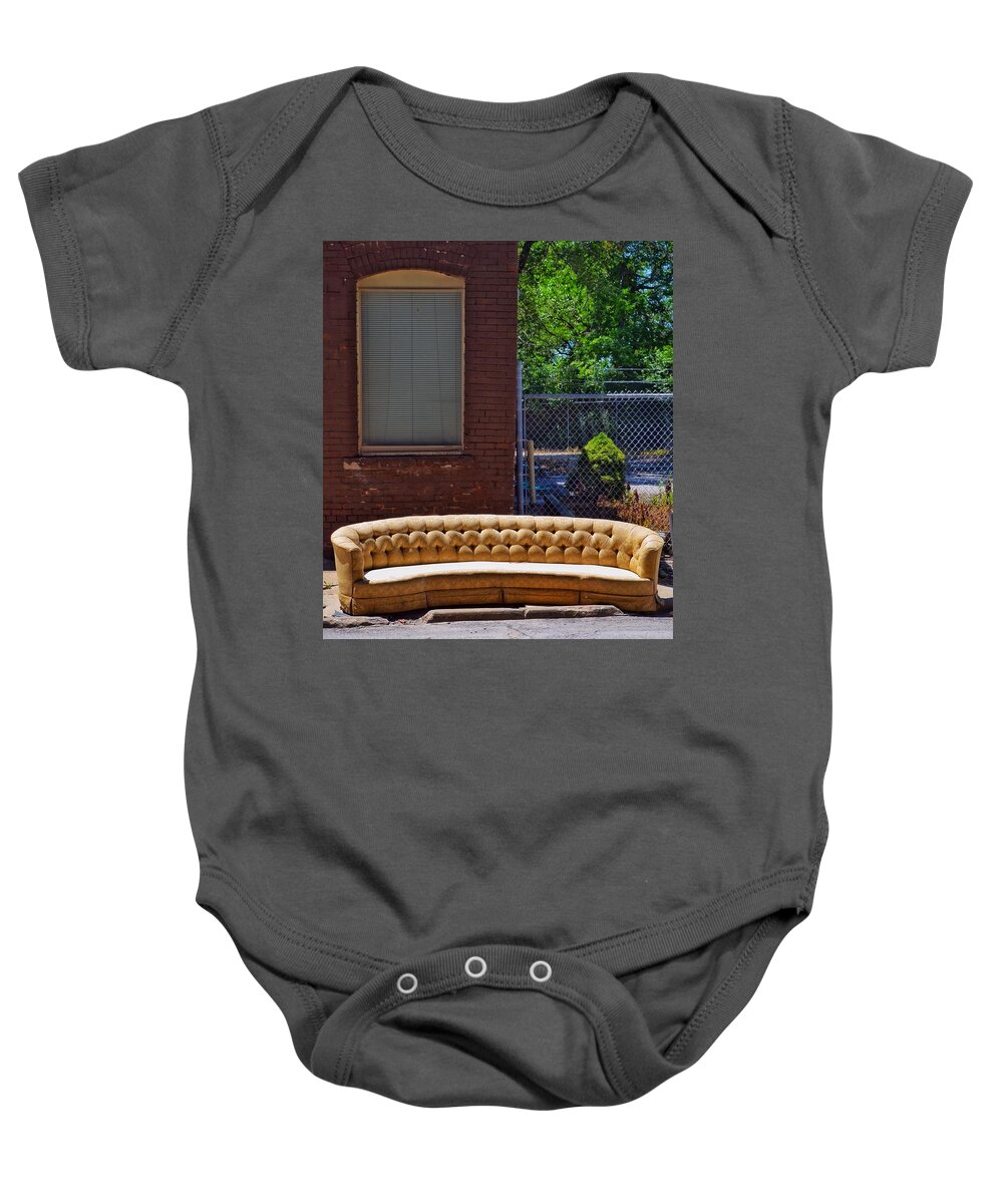 Abandoned Baby Onesie featuring the photograph Kc Sofa by Gia Marie Houck