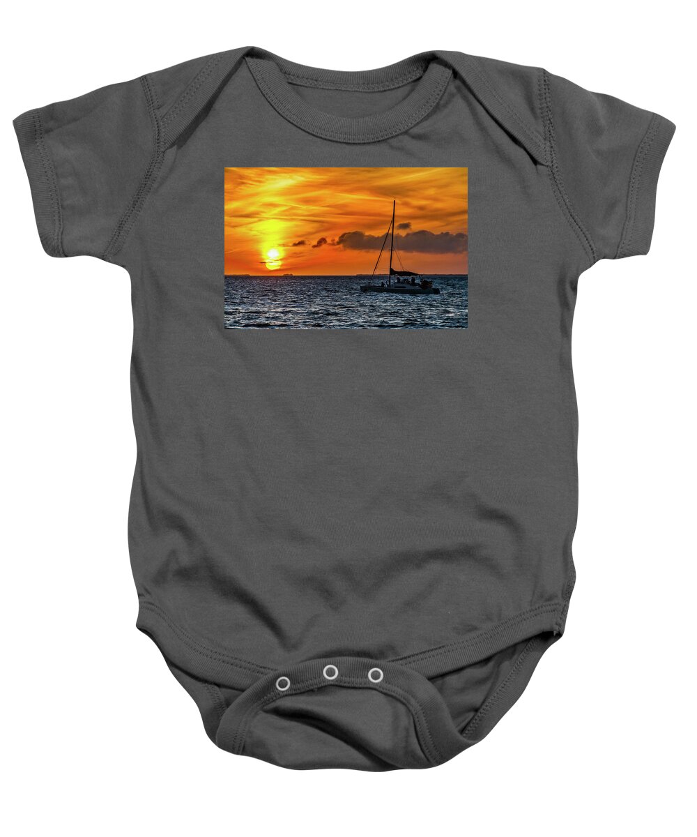 Sunset Baby Onesie featuring the photograph Key West Double Sun Sunset by Bob Slitzan