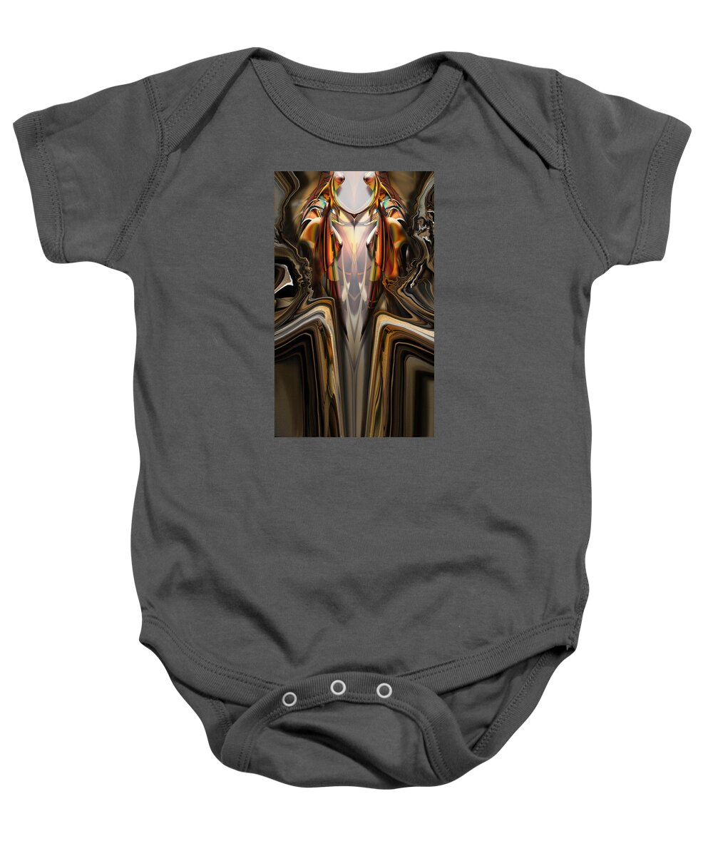 Abstract Spiritual Ethereal Fantastic Mighty Sight Studio Digital Art Art Painted Virtually Tampa Artist Digital Abstractions Baby Onesie featuring the painting King of the Aviary by Steve Sperry