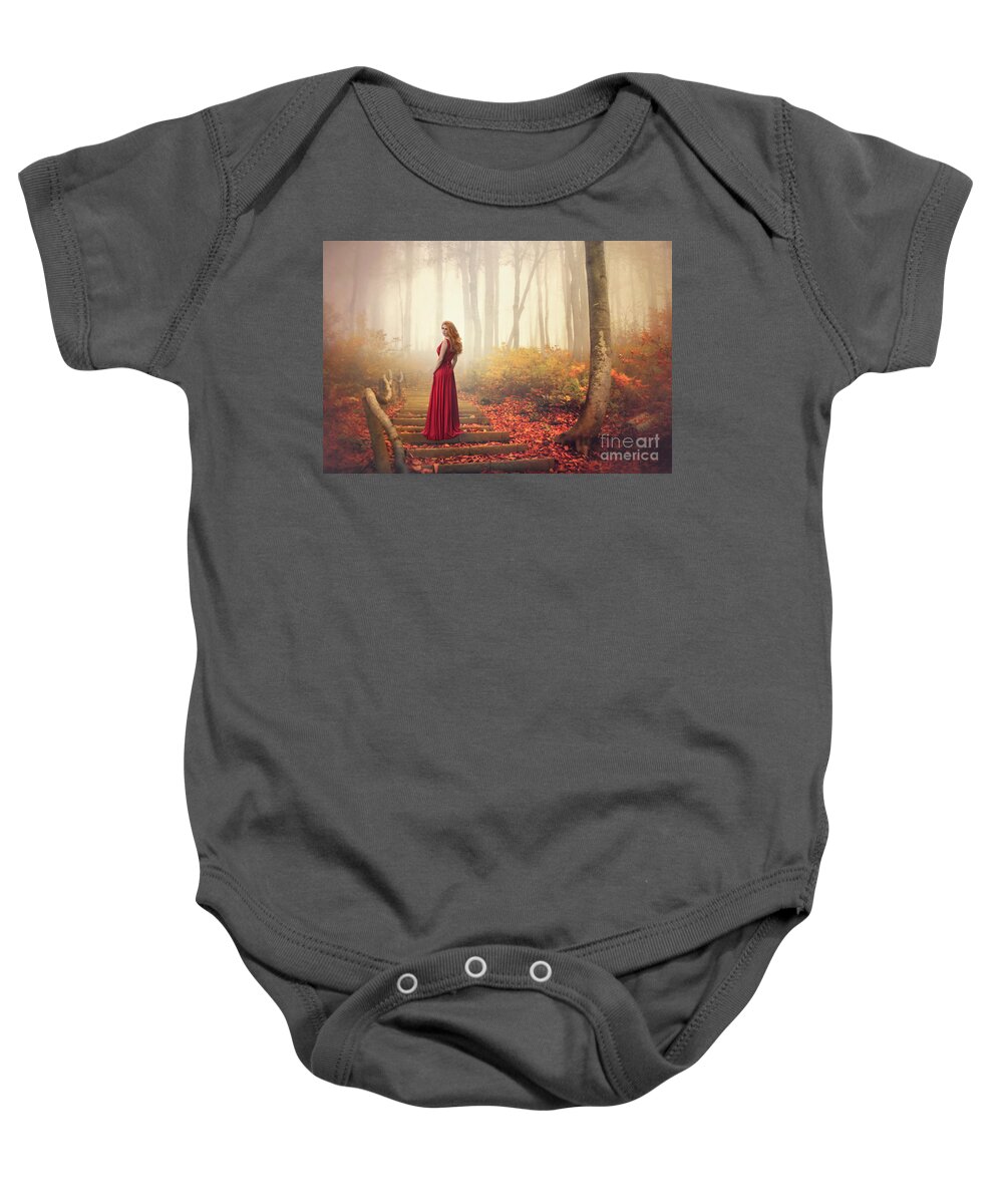 Kremsdorf Baby Onesie featuring the photograph Lady Of The Golden Forest by Evelina Kremsdorf