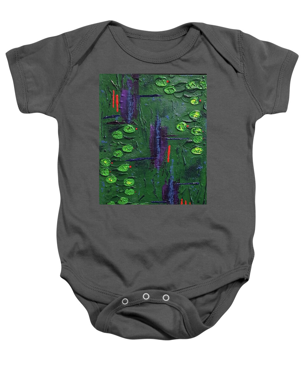 Abstract Baby Onesie featuring the painting Lagoon by Diana Hrabosky