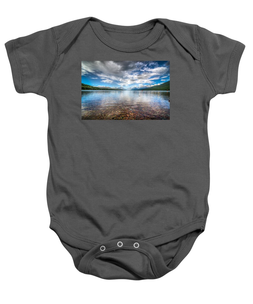 Montana Baby Onesie featuring the photograph Lake McDonald by Spencer McDonald