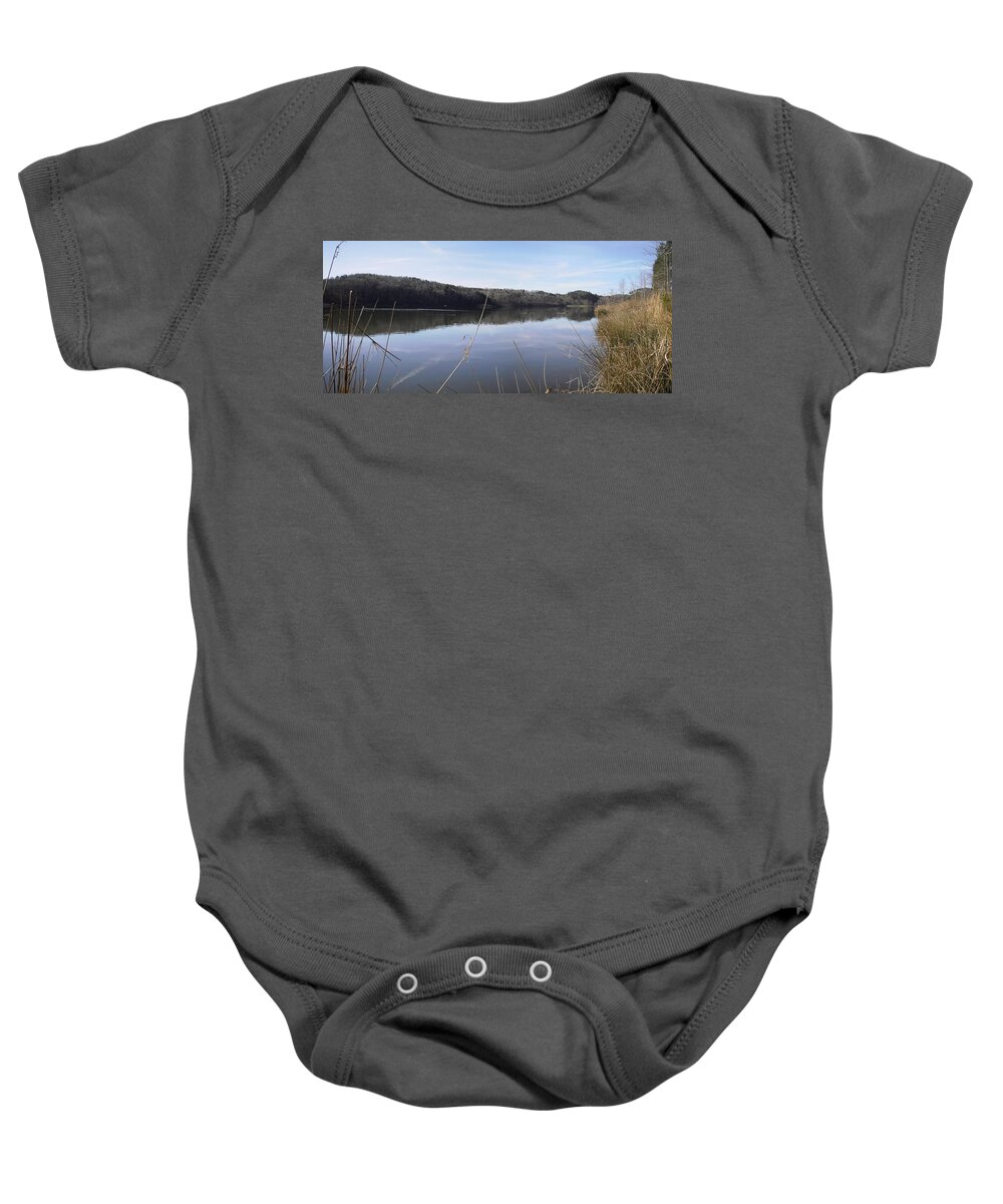 Lake Zwerner Baby Onesie featuring the photograph Lake Zwerner Early Spring by Nicole Angell