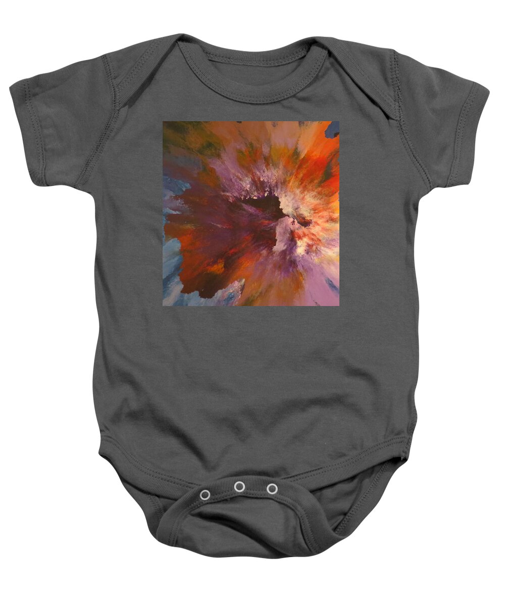 Abstract Baby Onesie featuring the painting Lambent by Soraya Silvestri