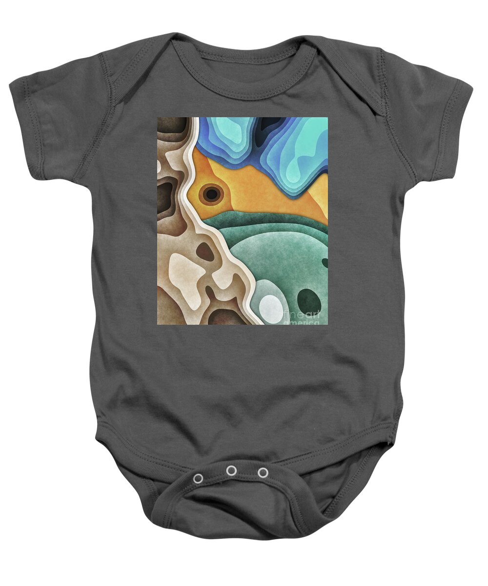 Earth Tones Baby Onesie featuring the digital art Landscape of Layers by Phil Perkins