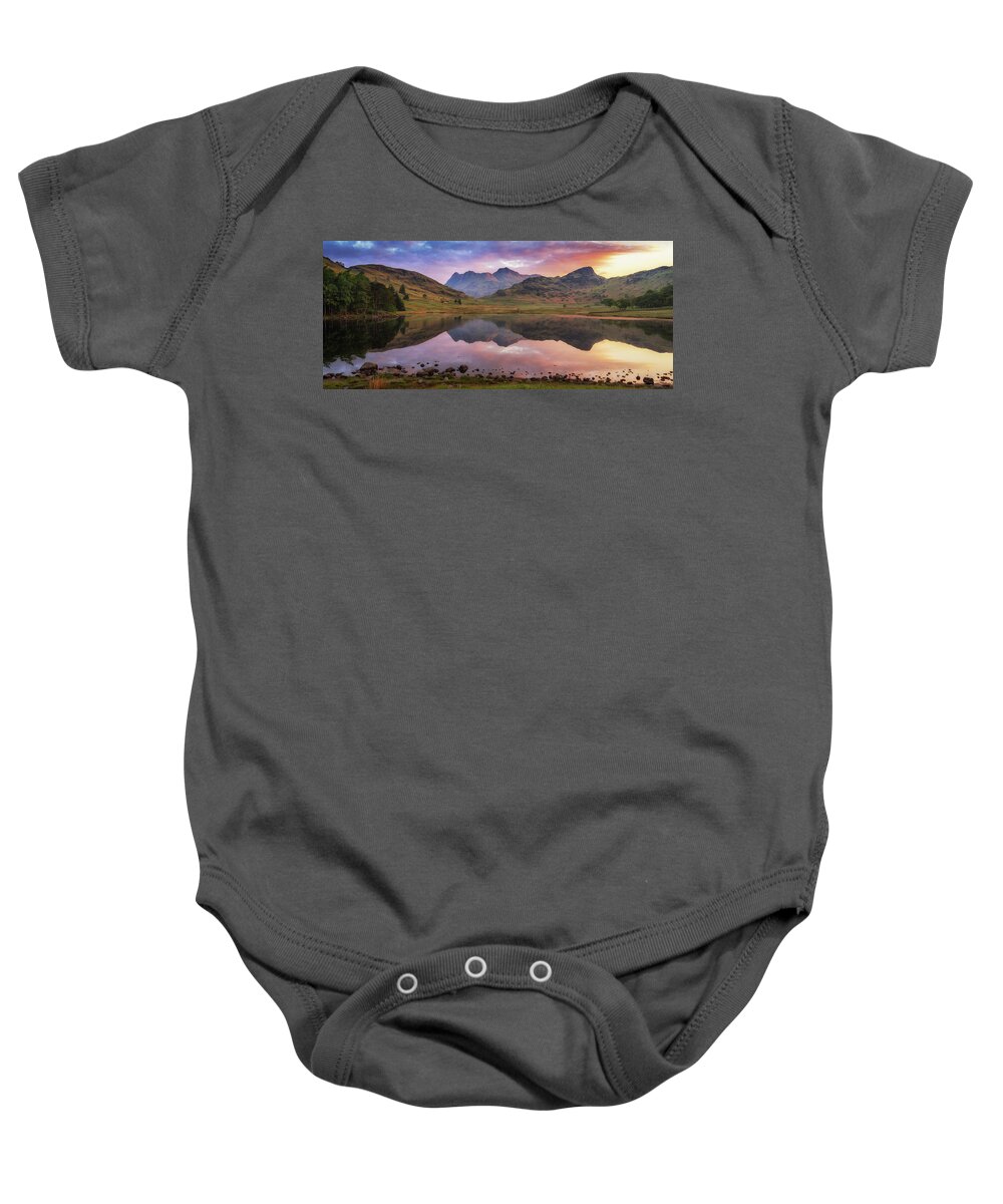 Lake Baby Onesie featuring the photograph Langdale Pikes at sunrise by James Billings