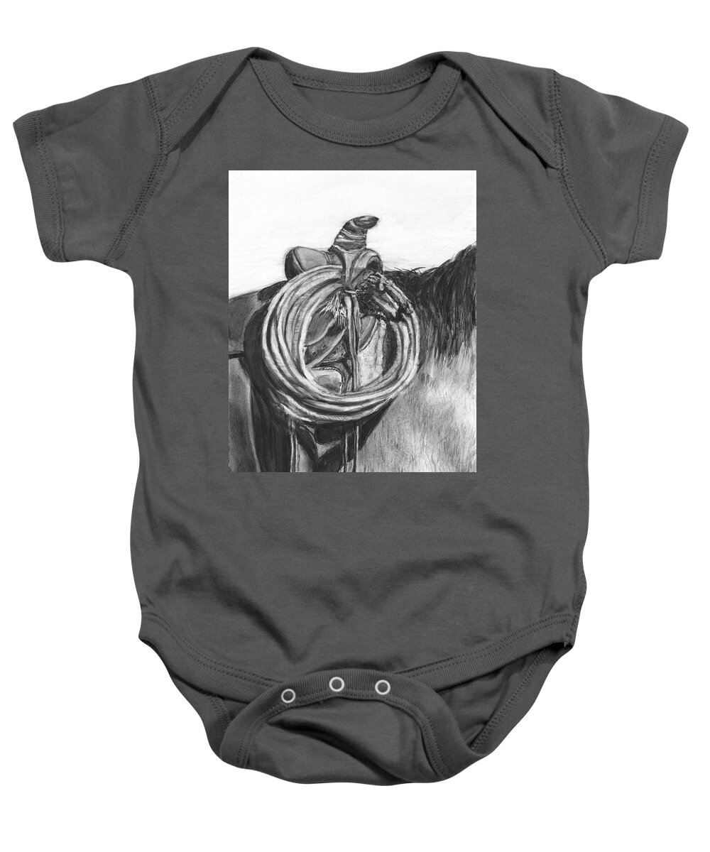 Lariat Baby Onesie featuring the painting Lariat by Sheila Johns