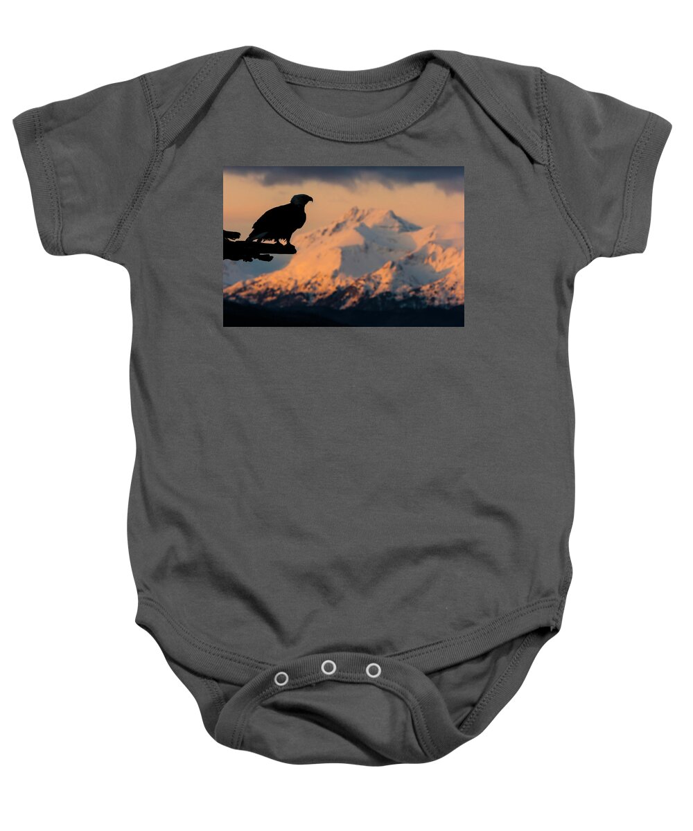 Eagle Baby Onesie featuring the photograph Last Light Bald Eagle by Mark Miller