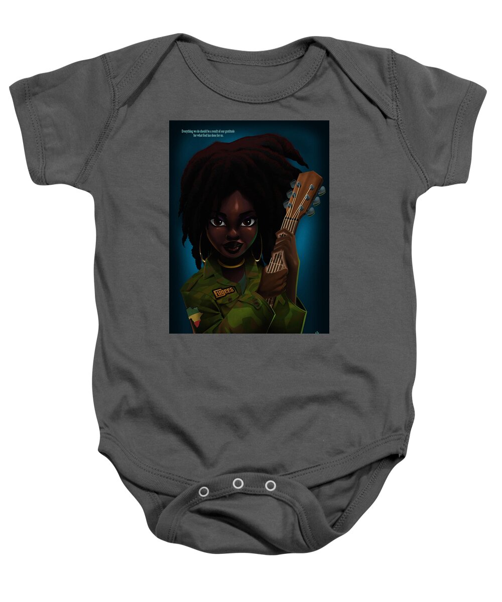 Lauryn Hill Baby Onesie featuring the digital art Lauryn Hill by Nelson Dedos Garcia