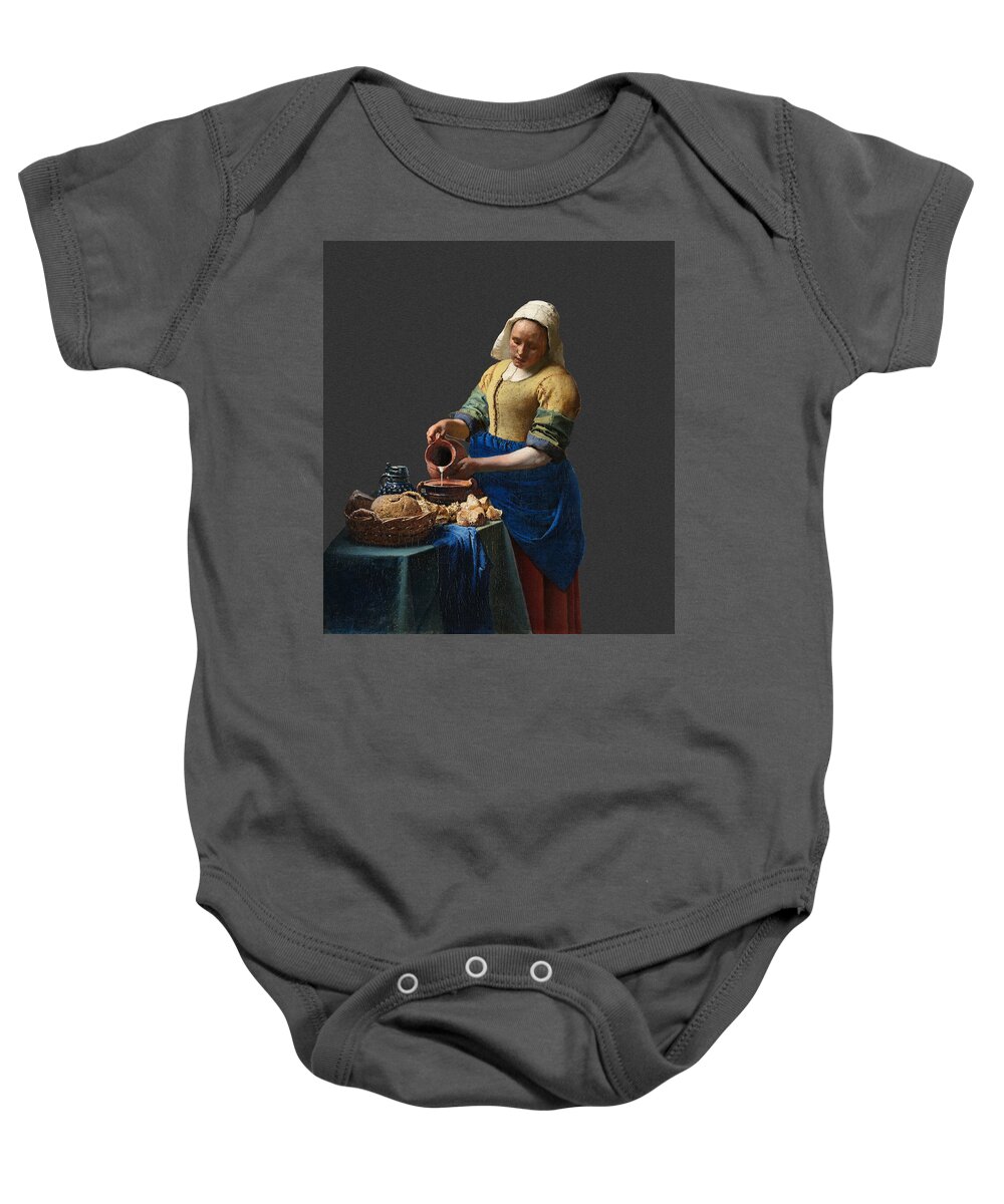 Abstract In The Living Room Baby Onesie featuring the digital art Layered 16 Vermeer by David Bridburg