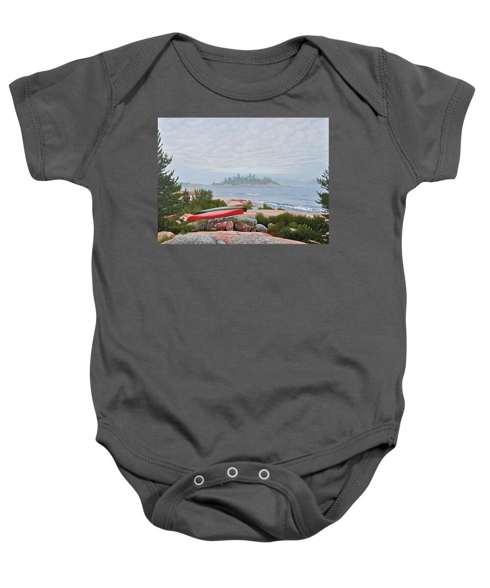 Georgian Bay Baby Onesie featuring the painting Le Hayes Island by Kenneth M Kirsch