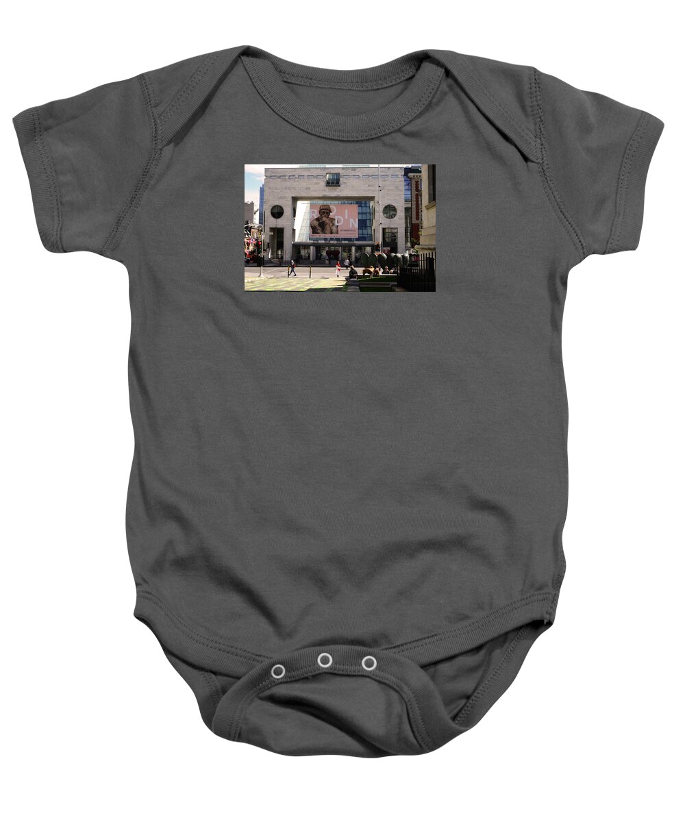 Rodin Baby Onesie featuring the photograph Le penseur by Jean-Marc Robert