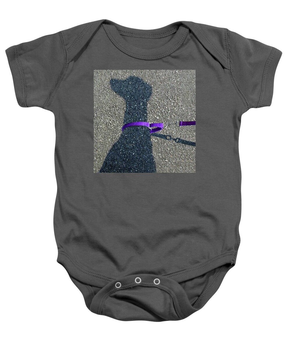 Greyhound Baby Onesie featuring the photograph Leash Required on Sunny Days by Art Cole