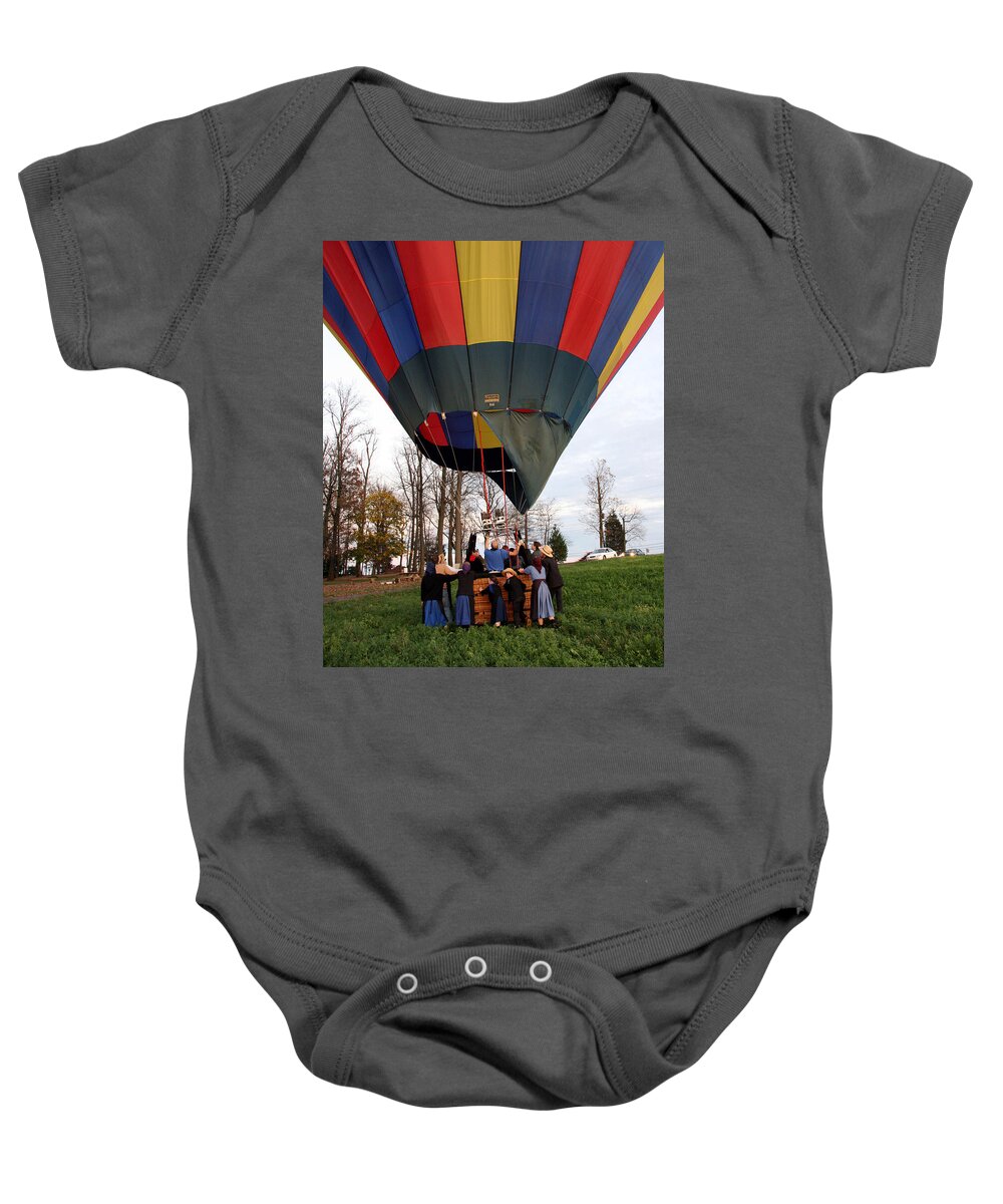 Balloon Baby Onesie featuring the photograph Lending a Helping Hand by George Jones