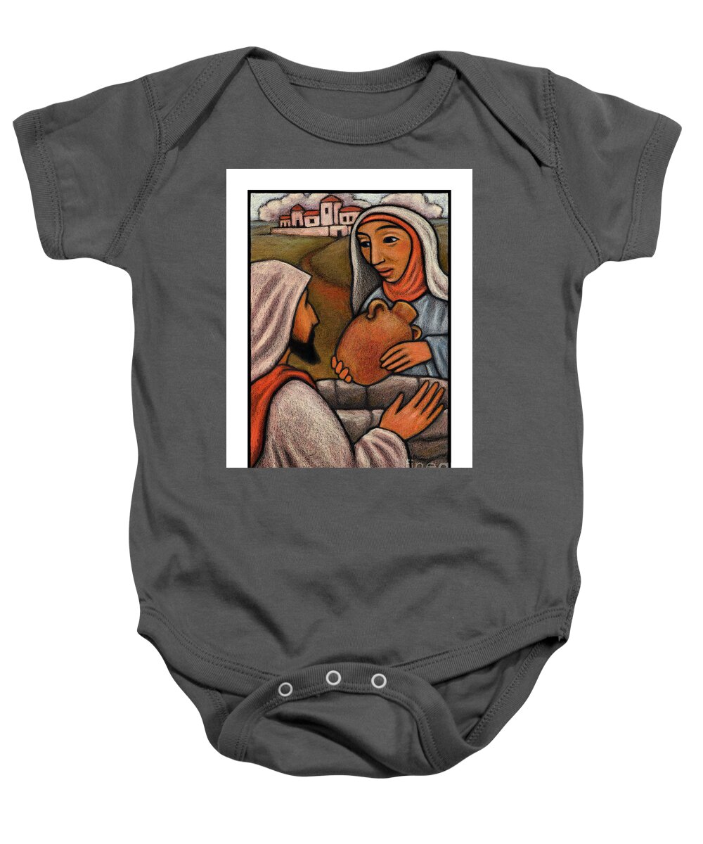 Lent Baby Onesie featuring the painting Lent, 3rd Sunday - Woman at the Well - JLWAW by Julie Lonneman