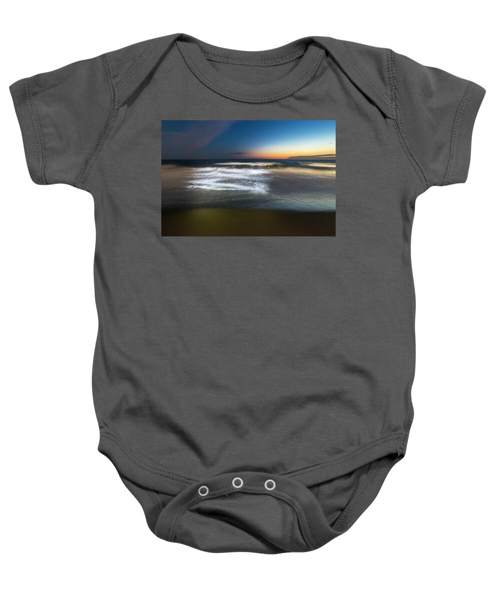 Passeggiatealevante Baby Onesie featuring the photograph Light Waves At Sunset - Onde Di Luce Al Tramonto II by Enrico Pelos