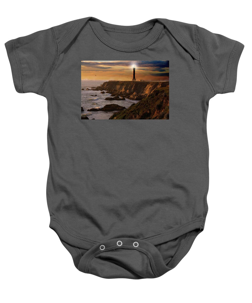 Lighthouse Baby Onesie featuring the photograph Lighthouse by Harry Spitz