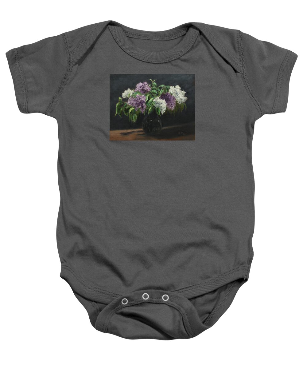 Painting Baby Onesie featuring the painting Lilacs by Alan Mager