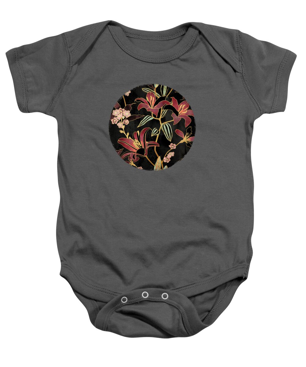 Lily Baby Onesie featuring the digital art Lily by Spacefrog Designs